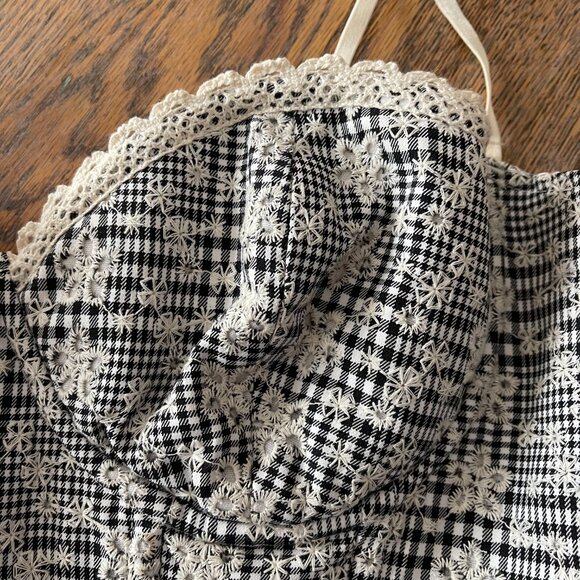 GUIZIO Genevieve Gingham Bustier/worn one time/XL - Picture 9 of 12